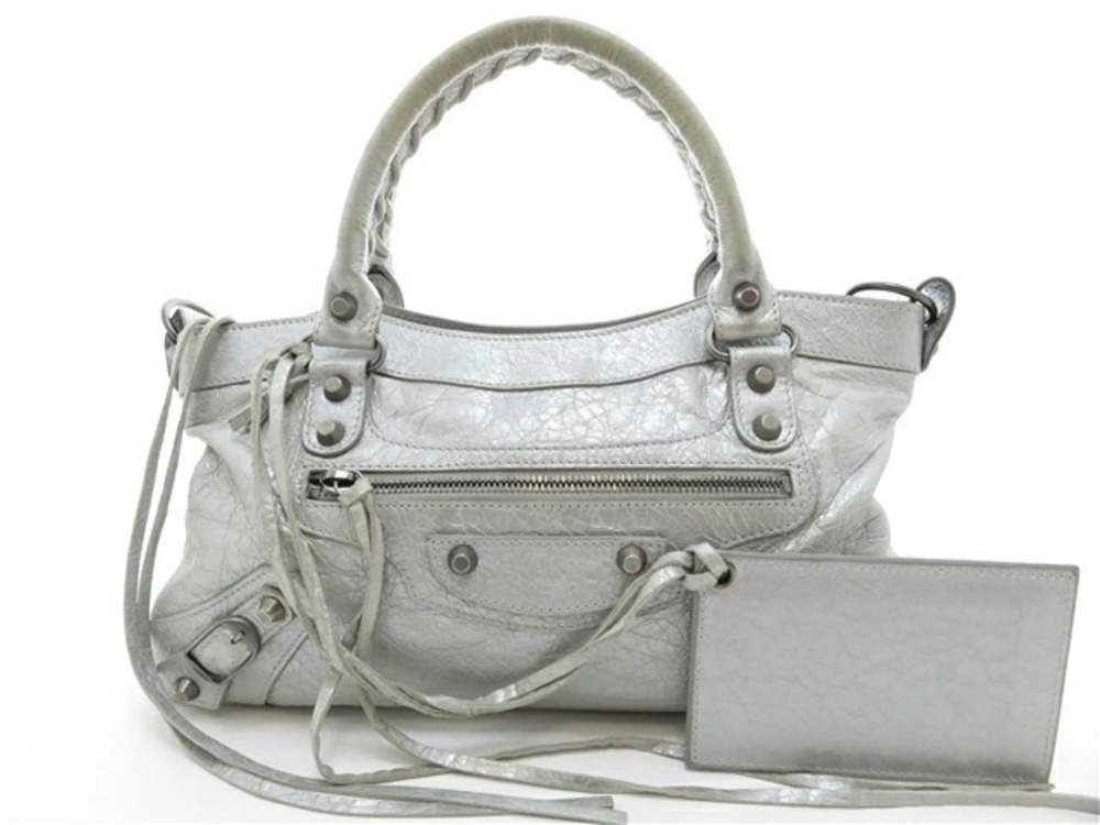 Balenciaga The First Shoulder Bag Handbag Silver
